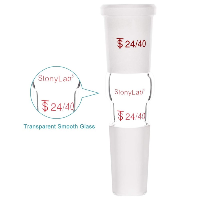 stonylab Glass Straight Connection Adapter, 30mm from 24/40 Outer Joint