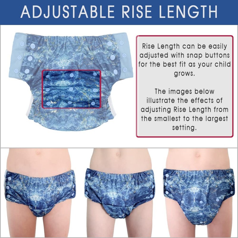 EcoAble Big Kids’ Pull-On Cloth Diaper, Age 6–16 | Reusable