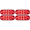 Optronics 4 Pack 6" Oval Red LED 10 Diode Stop
