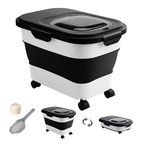 DDMOMMY 20-30 Lbs Rice Storage Container,Collapsible Food Storage Containers with