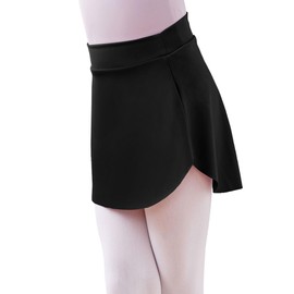 Avrigir Black Short Big Girls Ballet Skirts Pull on Opaque Mini Dance Skirt with Split