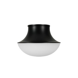 Kenroy Home Chelsea Opal Glass Flush Mount with Black Metal Base