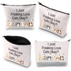Cat Lover Makeup Bags Kitty Mom Gift Crazy Cat Lady