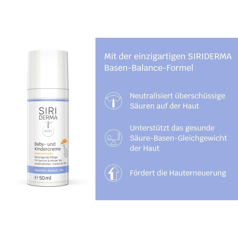 SIRIDERMA Basic Baby and Children's Cream, Without Fragrances, Skin Care