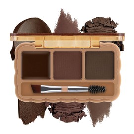 Boobeen Eyebrow Palette, 3 Colors Brow Powder Kit, Eye Brow Pomade with Double-ended Brush, Long-lasting Eye Makeup Kit, Sculpt & Define Brows, for Beginners