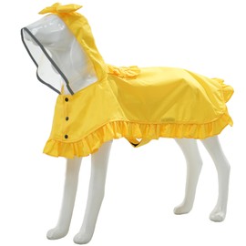 MAMORE Dog Raincoats, Waterproof Dog Rain Jacket with Clear Hood, Adjustable Reflective Lightweight Breathable Pet Rain Poncho for Small Medium Large Dogs(Yellow, X-Large)