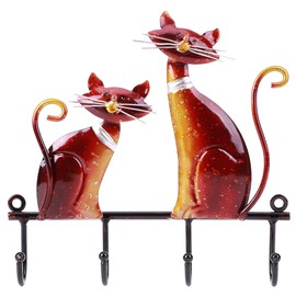 Cat Shape Wall Hook Rack Coat Hat Wall Hanger Holder Vintage Home Office Ornaments