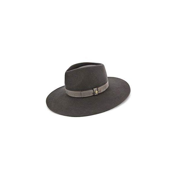 Stingray - Grey Wide Brim Wool Felt Fedora Hat 100%