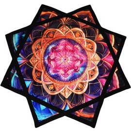 BVCY Flowstar Beginners Flow Star Spinning Cloth Easy to Rotate Sided Print Double Stitched Flow Toy Dapo Star Mandala Meditation (Style-15)