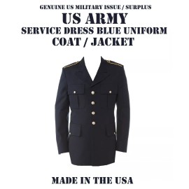 US ARMY MILITARY MEN'S 38L CLA SERVICE DRESS BLUE BLUES ASU UNIFORM COAT JACKET