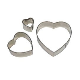 PME Stainless Steel Heart Cutters, Set of 3, Silver, 6 x 1.2 x 6 cm
