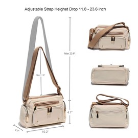 Women Fashion Tote Crossbody Handbags for Women Multi Pockets Shoulder Bag Nylon Travel Purse