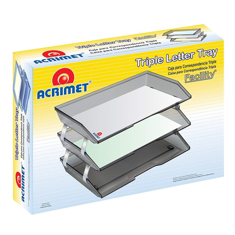 Acrimet Facility 3 Tier Letter Tray, Side Load, Letter Size/A4,