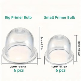 joonnair Pack of 12 Pump Bulb Fuel Pump Carburettor Primer Pump Bulb Universal Plastic Primer Pump for Lawnmowers, Blowers, Chainsaws, Trimmer Carburettor Primer Piston (19/22 mm)