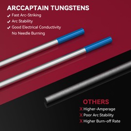 ARCCAPTAIN TIG Tungsten, TIG Welding Tungsten Electrode Blue 2% Lanthanated 10-Pack 3/32"x 7" (WL20/EWLa-2)
