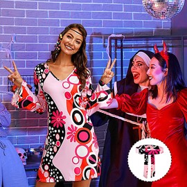 70s Disco Outfit for Women | Women 60s 70s Hippie Outfit Dress | Hippie Costumes Disco Outfit for Hippie Disco Party, Western Valentine's Day Dance )