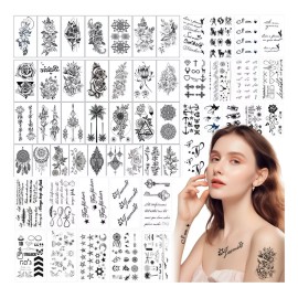 MINI BOXX 60 Tatuajes Tattoo Temporales Falso Letras Flor Brazo Pierna