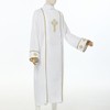 COSDREAMER Catholic Priest Alb Pleated Cross Pulpit Liturgical Cotta Vestment