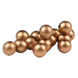 Anevous Pack of 50 Wooden Beads for Threading 16 mm Loose Round Wooden Beads with Hole Craft Beads Wooden Beads for Crafts for Bracelet Necklace DIY Decorations Jewellery Making, Gold