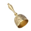 Hand Call Bell 4.7in Long Pure Brass Exquisite Carved Pattern