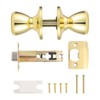 GOBEKOR 3 Pack Keyless Passage Door Knobs Closet Polished Brass