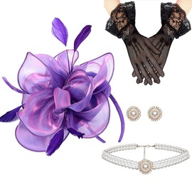 Fascinators Hat for Women Tea Party,Tea Party Hats with Mesh Ribbons Feathers for Women