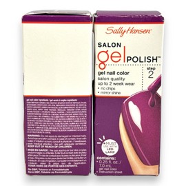 Sally Hansen Salon Gel Polish Gel Nail Color 252 Polished Purple 0.25oz LOT OF 2
