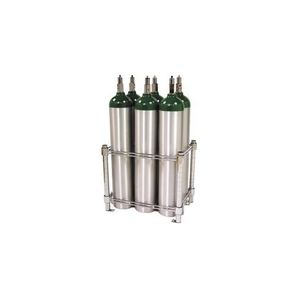 Stack & Rack Oxygen Tank Storage Rack - Holds 6 E Size Cylinders