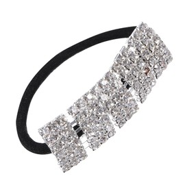 Baluue Elastic Rhinestone Hair Ties for Girls Chic Ponytail Holders Creaseless Ribbon Bands for Stylish Hair Decorations