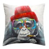 The Beach Stop Colourful Chimpanzee Monkey Printed Cushion Cover |