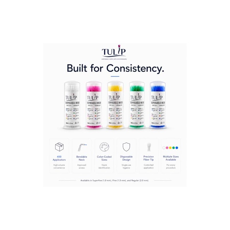 Tulip 400 cepillos de microaplicador regulares – Microcepillos dentales desechables