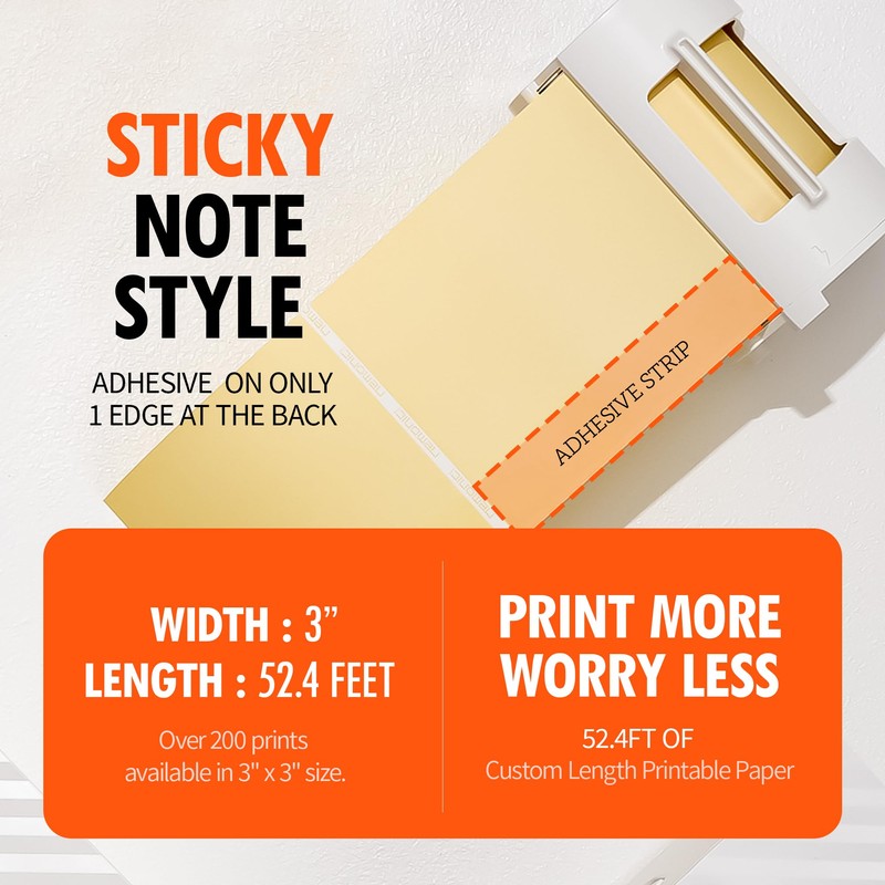MANGOSLAB Nemonic AI Sticky Note Cartridge - Printable Sticker Paper