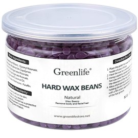 GreenLife® 300g Hard Wax Beads, Hard Wax Beans Hair Removal, Painless Waxing Bean Home wax Kit for Facial, Legs, Arms, Body, Bikini, Brazilian Pearl Depilatory, Hot Waxs for Women and Men (300g bottled, Lavender)
