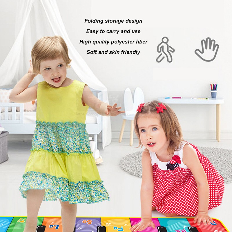 Kids Piano Mat Foldable Improve Coordination Prevent Slip Musical Piano