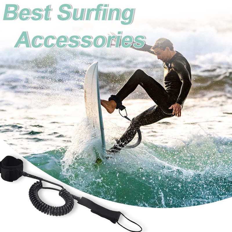 Ruikdly SUP Leash 5.5 mm 10 Feet Rolled TPU Paddle