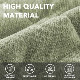 H.VERSAILTEX Couch Cover Chenille Pet Fuzzy Sofa Covers for 3 Cushion Couch Anti Slip Washable Sofa Slipcovers with Strap Soft Couch Protector Cover for Dogs Cats Kids(36" x 74",Tender Green)