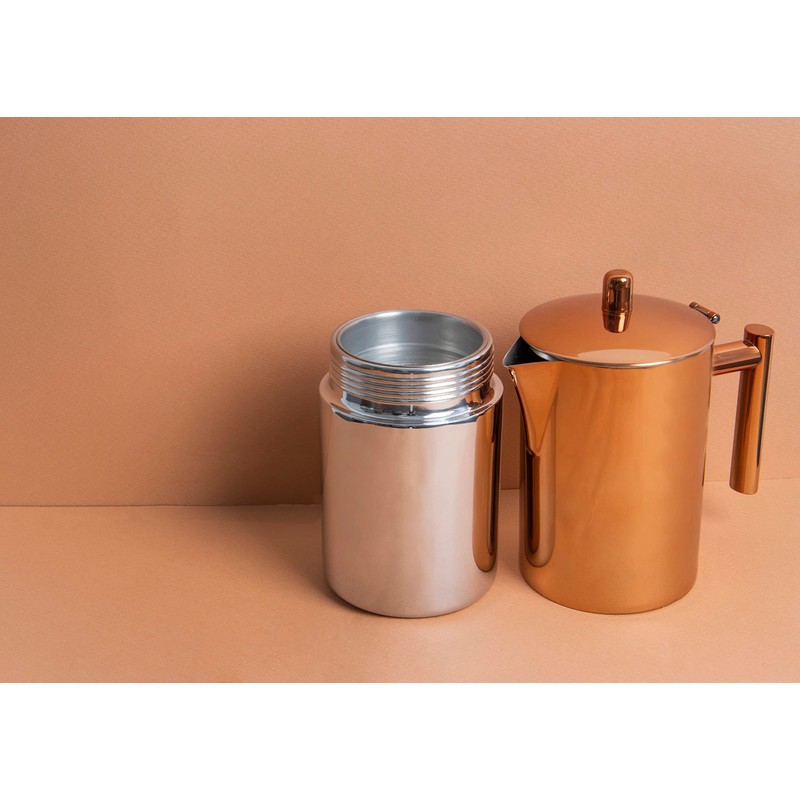 La Cafetière Copper Stovetop Espresso Maker, Stainless Steel, 600ml