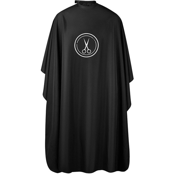 Lilexo Barber Cape - Waterproof Hair Cutting Cape with Adjustable Snap Closure, 63" x 57” Large Haircut Cape; Salon Cape for Shampoos, Dyes, Styling; Hairdressing Apron for Professional & Home Use