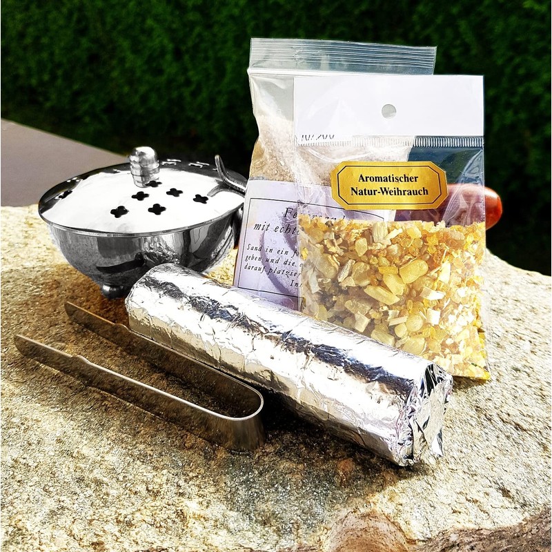 Incense Pan Set Silver Nickel 5 Pieces Incense Burner for