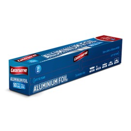 Caterserve Premium Heavy Duty Kitchen foil | 18 Micron High Quality Food Service Catering Aluminium Foil Roll | 30cm x 50 metres