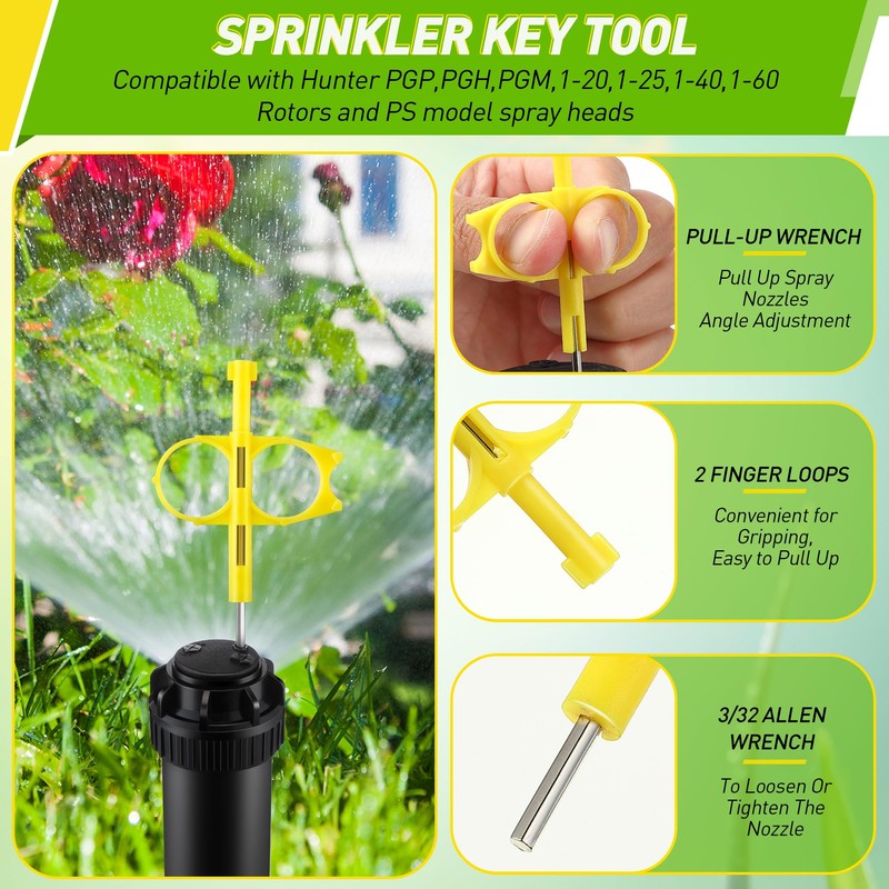 11 Pack Sprinkler Head Adjustment Tool Kit Compatible with Hunter