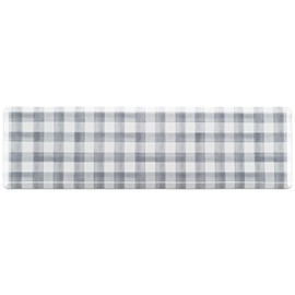 FRESHMINT Buffalo Plaid Kitchen Mat 0.47" Thick 17.3"x60" Anti-Fatigue Checkered Cushioned Kitchen Mats for Floor Waterproof Non Slip Comfort Standing Mat Long Rug for Decor Sink Office, Light Gray