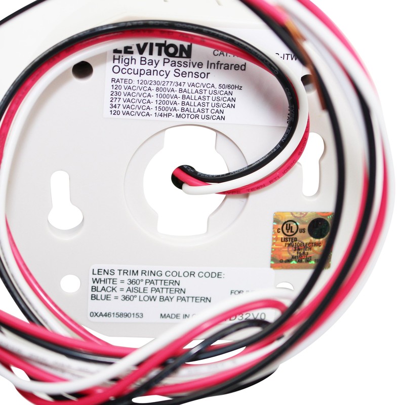 Leviton Surface Mount High Bay Occupancy Sensor, Mount/Flush, OSFHS-ITW, White