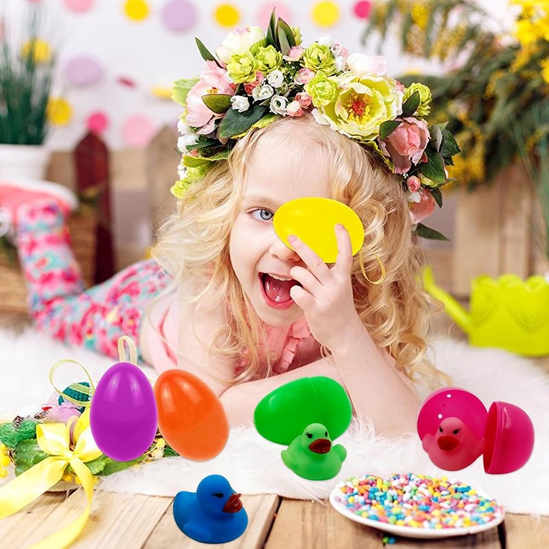 TaimeiMao Pack of 6 Pre-Filled Easter Eggs, Illuminated Bath Toy,