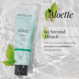 Aloette Face Peel Gel, Restorative Enzyme Peel (2 Oz) - Face Peeling Exfoliating Gel for Hydrated Skin - Aloe Vera Facial Peel & Deep Cleansing Face Mask For All Skin Types - Glycolic Acid Alternative