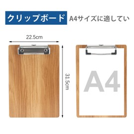 JIDHUHI A4 Wooden Clipboard, Cherry Writing Board, Wall Mounted, Fashionable, Sketch Drawing Board, Antiqued, Office, Studying, Painting, Writing, Set of 4 (Cherry Wood, 4 Pieces)