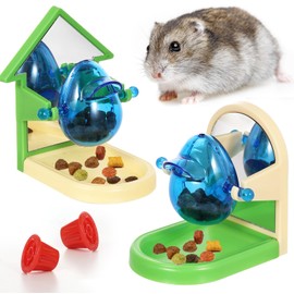 NEOGULY 2 Pack Rat Enrichment Toys, Interactive Foraging Toys for Rats, Rat Enrichment Puzzle Games, Treat Dispensing Slow Feeder Pet Rat Cage Accessories Toy for Rat Hamster Chinchilla Hedgehog