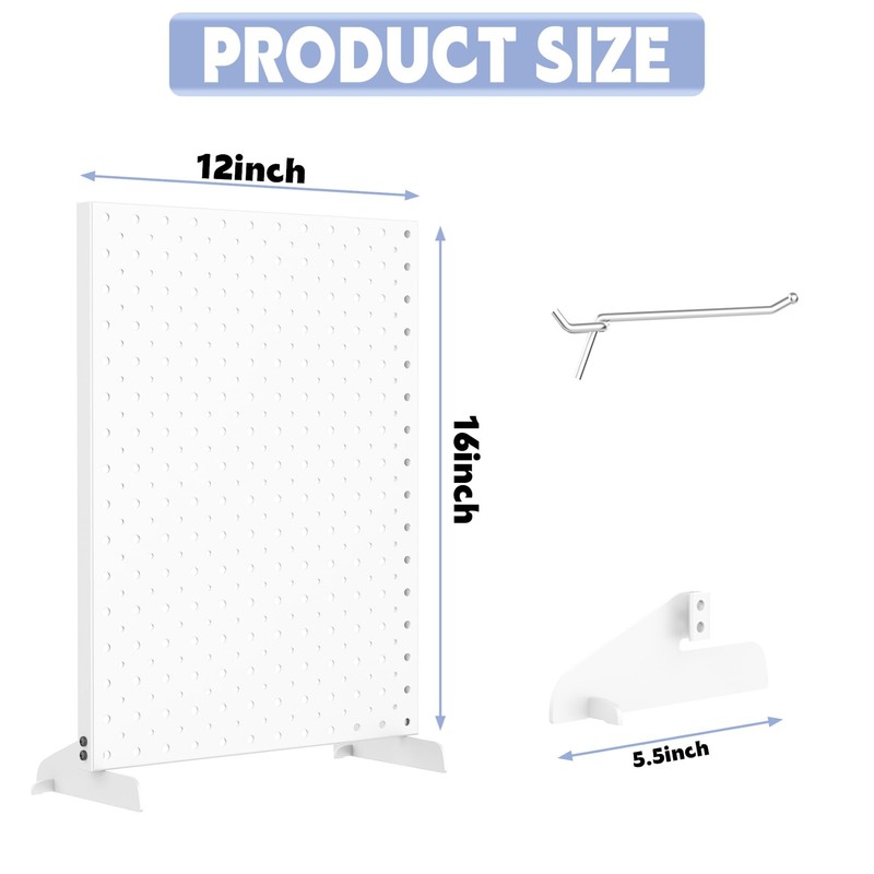 WALMANN Metal Tabletop Pegboard Display Standing Pegboards for Craft Shows,