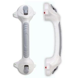 Rackickyer Grab Bars for Bathtubs and Showers, 2 Pack 15 Inch Shower Handles, Strong Suction Grab Bar for Shower, Anti-Slip Shower Grab Bars for Seniors, Bathroom Handicap Grab Bars with Indicators