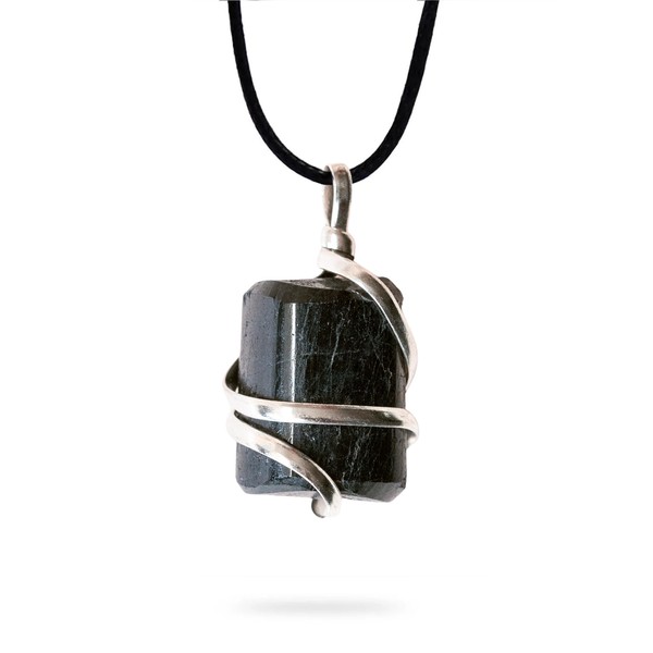 AYANA Raw Black Tourmaline Crystal Healing Pendant Necklace | Aid Soothe Mind Emotions, Protection Negative Energy Cleanser Natural Stress, Increase Self-Confidence | Handmade with Ethically Sourced Raw Natural Pure Gemstone